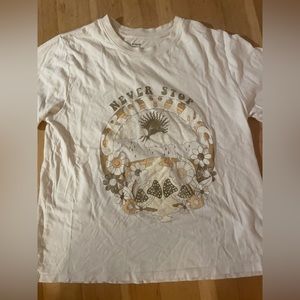 Cream graphic T